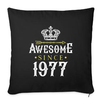 1977 génial depuis - Housse de coussin décorative 45 x 45 cm - noir - Devant