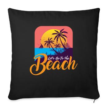 Go To The Beach Beach Holiday Surfer - Sofa pillowcase 17,3'' x 17,3'' (45 x 45 cm) - black - Front