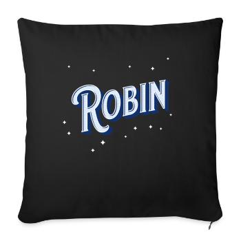 Le prénom de Robin personnalisé - Housse de coussin décorative 45 x 45 cm - noir - Devant