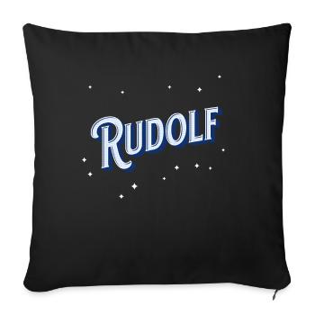 Rudolf Namen personalisiert - Sofakissenbezug 45 x 45 cm - Schwarz - Vorne