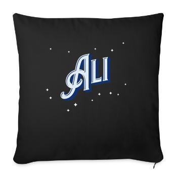Ali name personalized - Sofa pillowcase 17,3'' x 17,3'' (45 x 45 cm) - black - Front