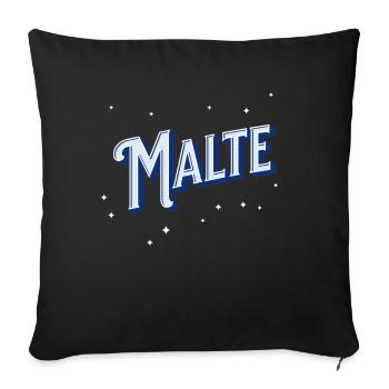 Noms Malte personnalisés - Housse de coussin décorative 45 x 45 cm - noir - Devant