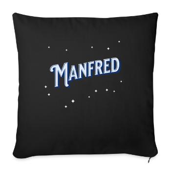 Manfred Namen personnalisé - Housse de coussin décorative 45 x 45 cm - noir - Devant