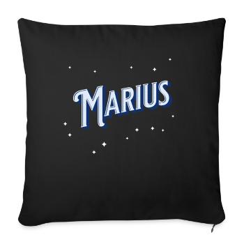 Marius Namen personalisiert - Sofakissenbezug 45 x 45 cm - Schwarz - Vorne