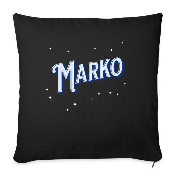 Marko name personalized - Sofa pillowcase 17,3'' x 17,3'' (45 x 45 cm) - black - Front
