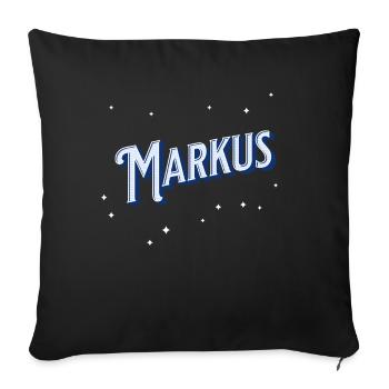 Markus' name personalized - Sofa pillowcase 17,3'' x 17,3'' (45 x 45 cm) - black - Front