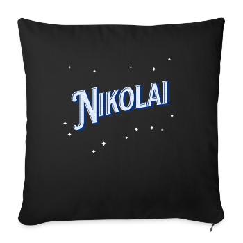 Nikolai's name personalized - Sofa pillowcase 17,3'' x 17,3'' (45 x 45 cm) - black - Front