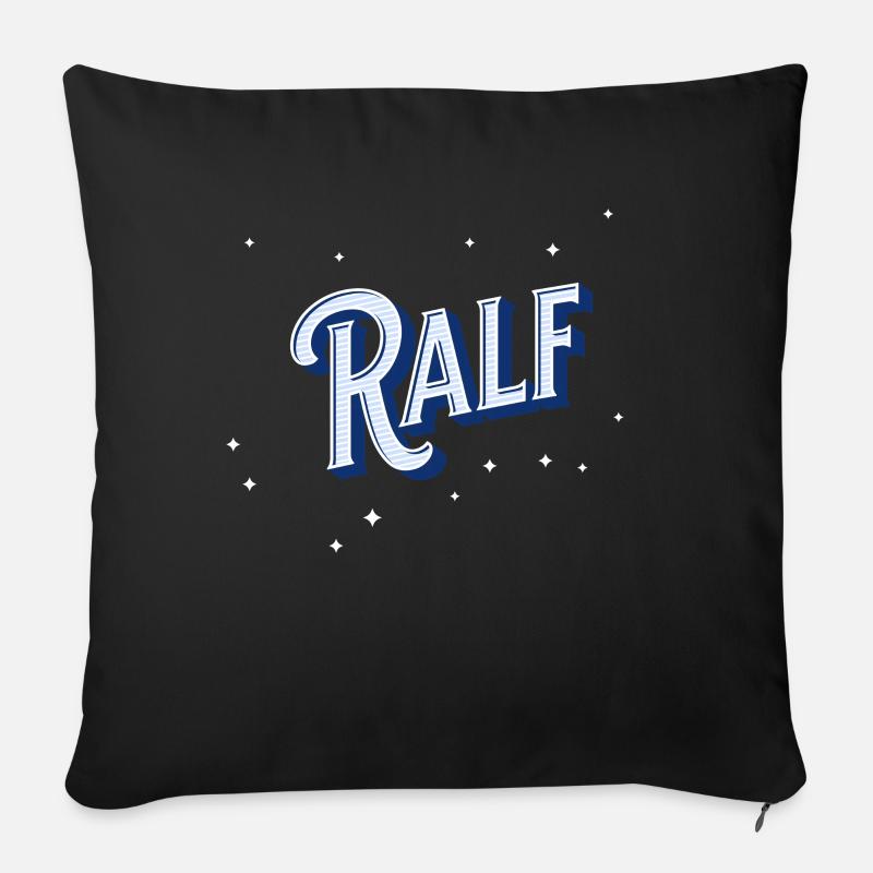 Ralf Namen personalisiert - Sofakissenbezug 45 x 45 cm - Schwarz