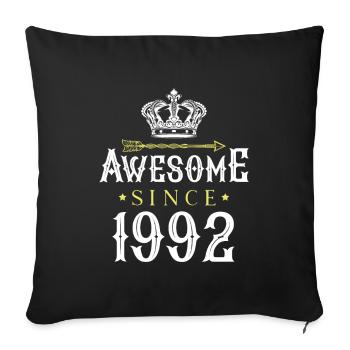 1992 awesome since - Sofa pillowcase 17,3'' x 17,3'' (45 x 45 cm) - black - Front