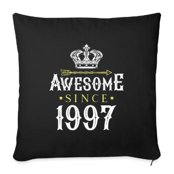 1997 awesome since - Sofa pillowcase 17,3'' x 17,3'' (45 x 45 cm) - black - Front