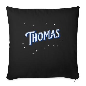 Thomas' name personalized - Sofa pillowcase 17,3'' x 17,3'' (45 x 45 cm) - black - Front