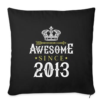 2013 génial depuis - Housse de coussin décorative 45 x 45 cm - noir - Devant