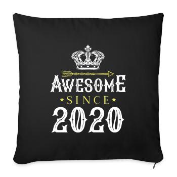2020 awesome since - Sofa pillowcase 17,3'' x 17,3'' (45 x 45 cm) - black - Front