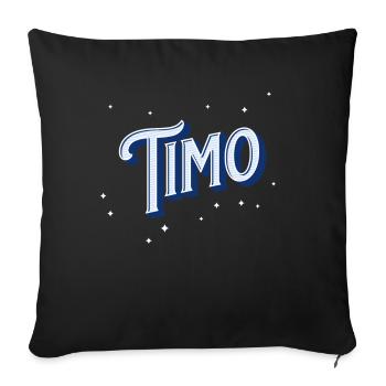 Nom Timo personnalisé - Housse de coussin décorative 45 x 45 cm - noir - Devant