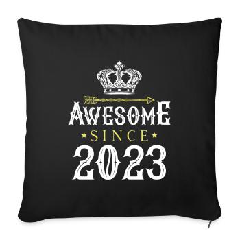 2023 génial depuis - Housse de coussin décorative 45 x 45 cm - noir - Devant