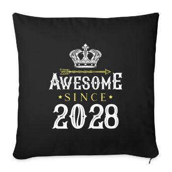 2028 awesome since - Sofa pillowcase 17,3'' x 17,3'' (45 x 45 cm) - black - Front