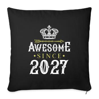 2027 génial depuis - Housse de coussin décorative 45 x 45 cm - noir - Devant