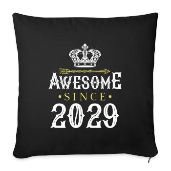 2029 awesome since - Sofa pillowcase 17,3'' x 17,3'' (45 x 45 cm) - black - Front