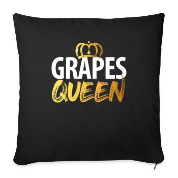 Raisins Raisins Vin Cadeau - Housse de coussin décorative 45 x 45 cm - noir - Devant