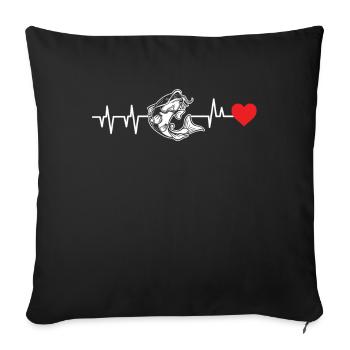 Catfish Fish Fishing Gift - Sofa pillowcase 17,3'' x 17,3'' (45 x 45 cm) - black - Front