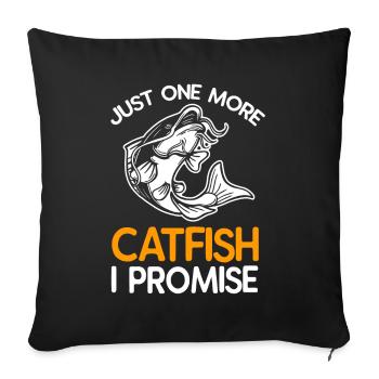 Catfish Fish Fishing Gift - Sofa pillowcase 17,3'' x 17,3'' (45 x 45 cm) - black - Front