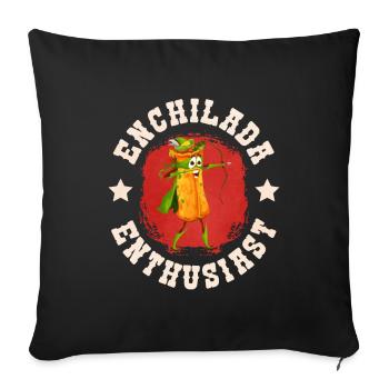 Enchilada Enthusiasts - Sofa pillowcase 17,3'' x 17,3'' (45 x 45 cm) - black - Front
