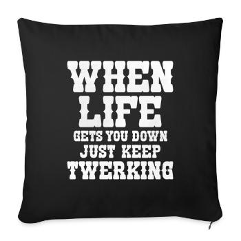 Twerking Twerk Geschenk - Sofakissenbezug 45 x 45 cm - Schwarz - Vorne