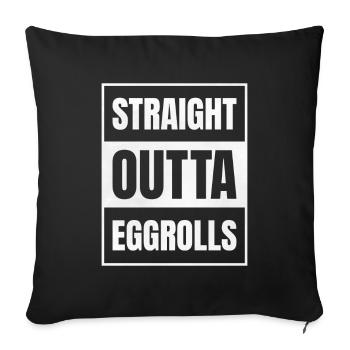 Cadeau de rouleau de printemps - Housse de coussin décorative 45 x 45 cm - noir - Devant