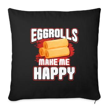 Cadeau de rouleau de printemps - Housse de coussin décorative 45 x 45 cm - noir - Devant