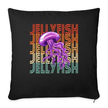 Méduses rétro - Housse de coussin décorative 45 x 45 cm - noir - Devant