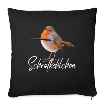 Robin Meme Bird Redkelhlchen - Housse de coussin décorative 45 x 45 cm - noir - Devant