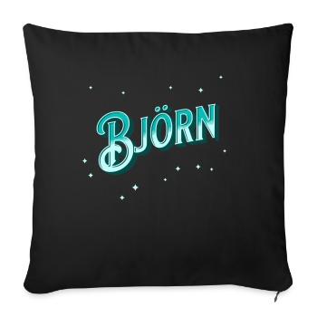 Björn name personalized - Sofa pillowcase 17,3'' x 17,3'' (45 x 45 cm) - black - Front