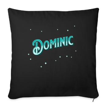 Dominic's name personalized - Sofa pillowcase 17,3'' x 17,3'' (45 x 45 cm) - black - Front