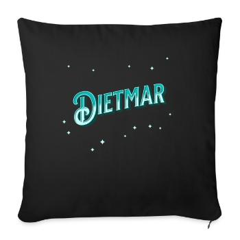 Dietmar Namen personalisiert - Sofakissenbezug 45 x 45 cm - Schwarz - Vorne
