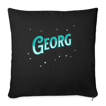 Georg's name personalized - Sofa pillowcase 17,3'' x 17,3'' (45 x 45 cm) - black - Front