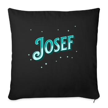Josef Namen personalisiert - Sofakissenbezug 45 x 45 cm - Schwarz - Vorne