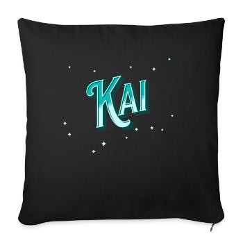 Kai Namen personalisiert - Sofakissenbezug 45 x 45 cm - Schwarz - Vorne