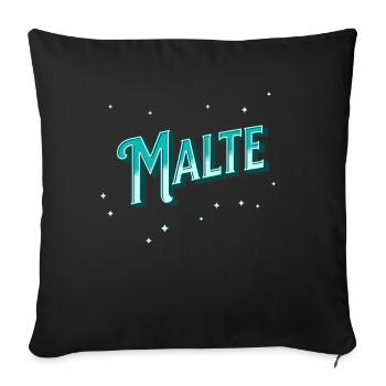 Malte Namen personalisiert - Sofakissenbezug 45 x 45 cm - Schwarz - Vorne