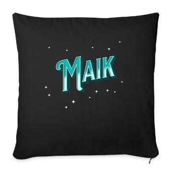 Maik Namen personalisiert - Sofakissenbezug 45 x 45 cm - Schwarz - Vorne