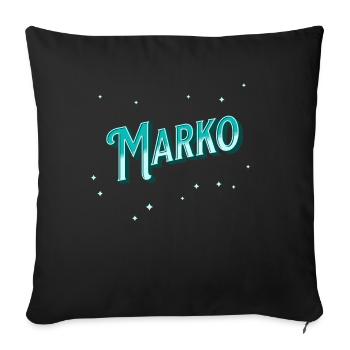 Marko Namen personalisiert - Sofakissenbezug 45 x 45 cm - Schwarz - Vorne