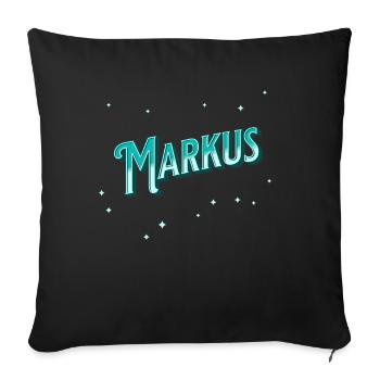Markus Namen personalisiert - Sofakissenbezug 45 x 45 cm - Schwarz - Vorne