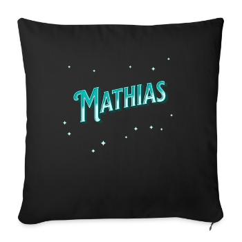 Mathias Namen personalisiert - Sofakissenbezug 45 x 45 cm - Schwarz - Vorne