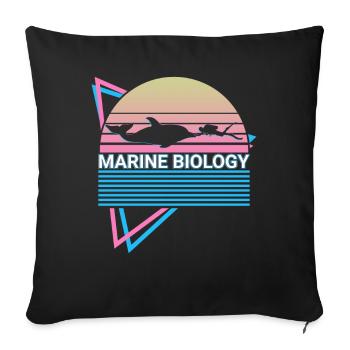 Marine Biology Retro - Sofa pillowcase 17,3'' x 17,3'' (45 x 45 cm) - black - Front