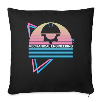 Génie mécanique Rétro - Housse de coussin décorative 45 x 45 cm - noir - Devant