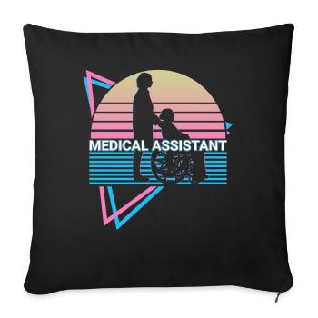 Medical Assistant Retro - Sofa pillowcase 17,3'' x 17,3'' (45 x 45 cm) - black - Front