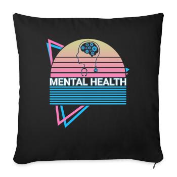 Psychische Gesundheit Retro - Sofakissenbezug 45 x 45 cm - Schwarz - Vorne