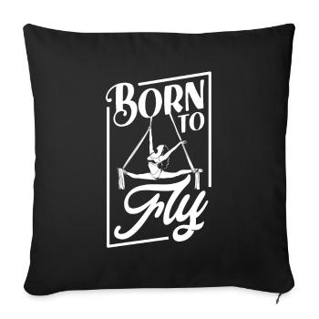Born to Fly - Aerial Acrobatics - Sofa pillowcase 17,3'' x 17,3'' (45 x 45 cm) - black - Front