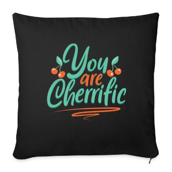 Vous êtes cerise - Cerises - Housse de coussin décorative 45 x 45 cm - noir - Devant