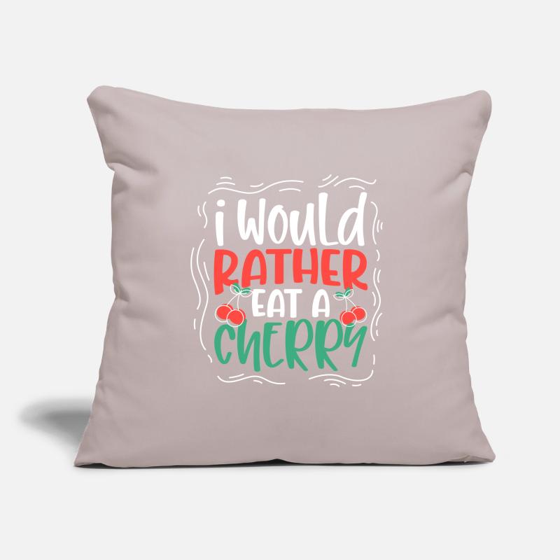 I would rather eat a cherry - Kirschen Sofakissenbezug 45 x 45 cm