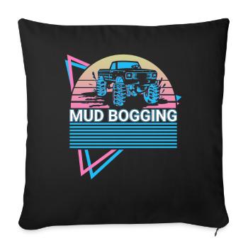 Boue Embourbage Rétro - Housse de coussin décorative 45 x 45 cm - noir - Devant